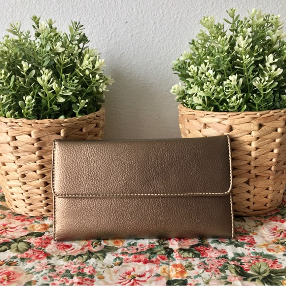 Handbags - Metallic Tri-Fold Wallet